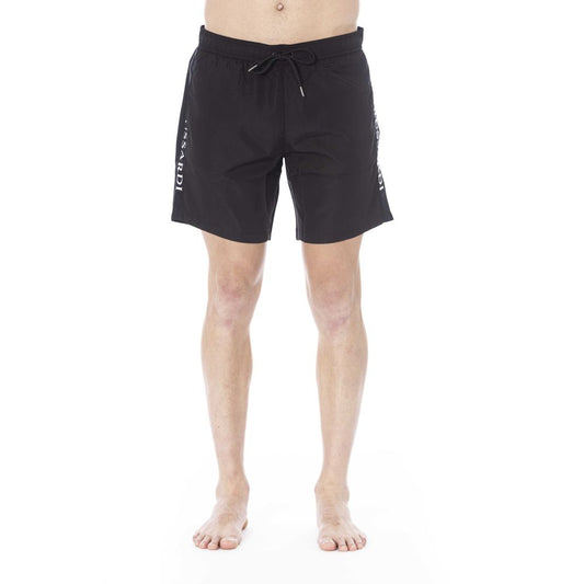 Black Polyester Men Swimwear