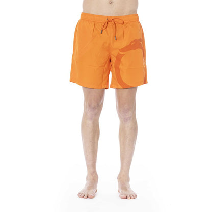 Orange Polyester Men's Swim Trunk