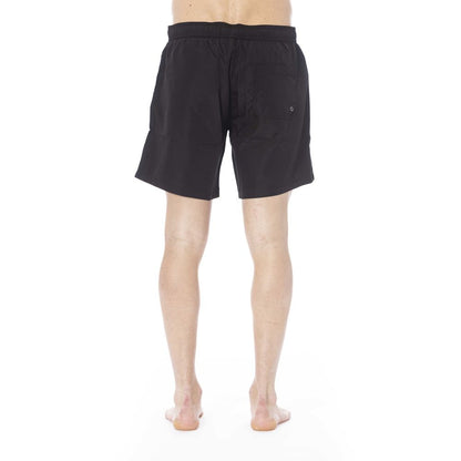 Black Polyester Men Swim Trunk