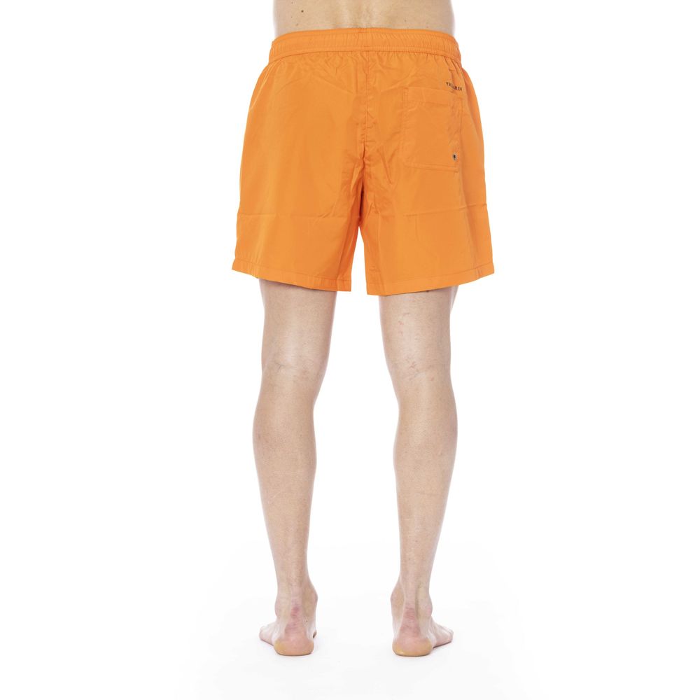 Orange Polyester Men's Swim Trunk