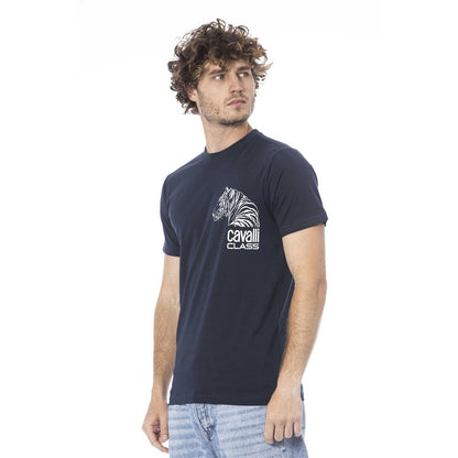 Blue Cotton Men T-Shirt