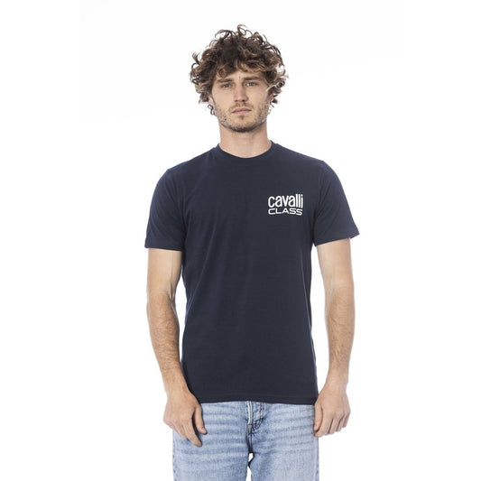 Blue Cotton Men T-Shirt