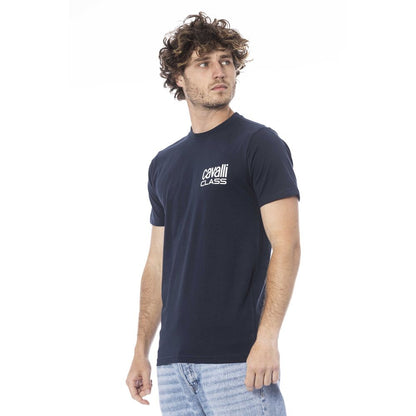 Blue Cotton Men T-Shirt