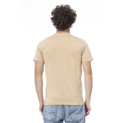 Beige Cotton Men T-Shirt