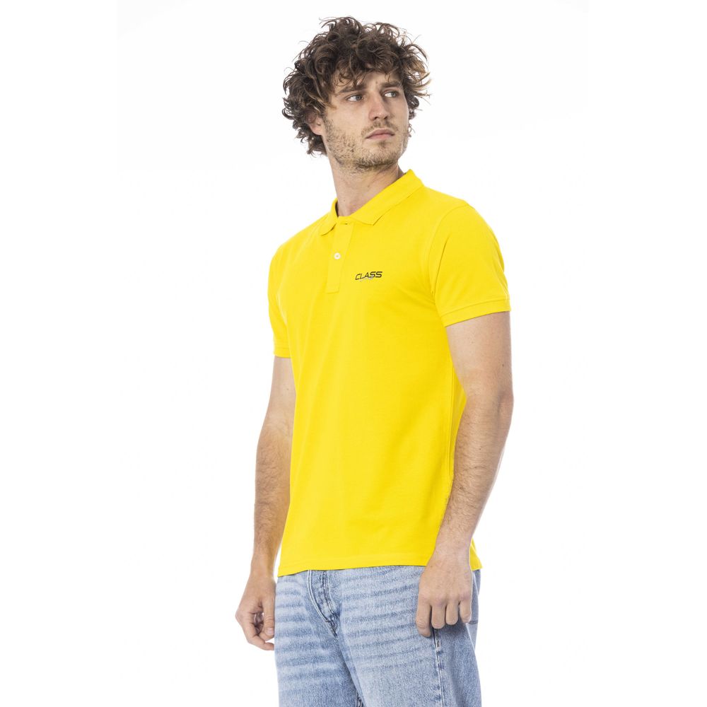 Yellow Cotton Men Polo Shirt