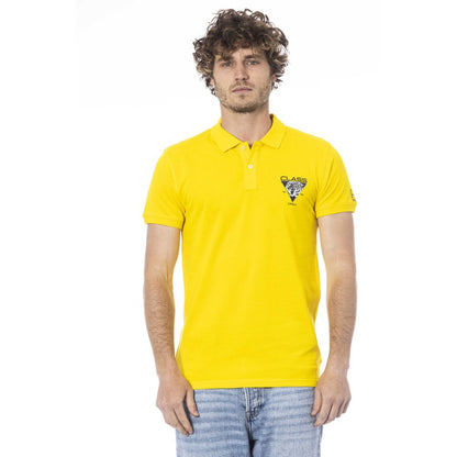 Yellow Cotton Men Polo