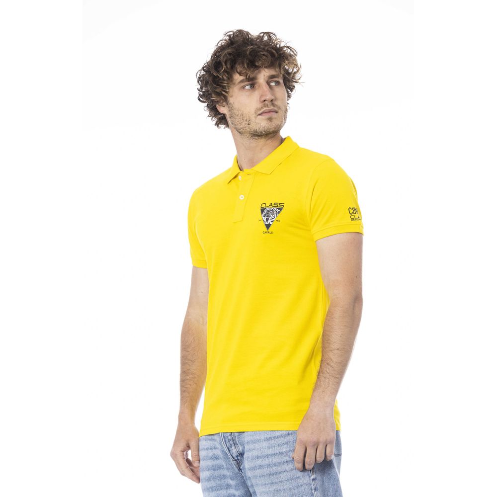 Yellow Cotton Men Polo