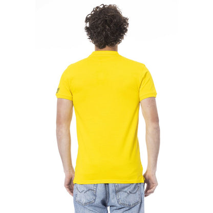 Yellow Cotton Men Polo