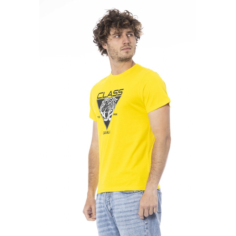 Yellow Cotton Men T-Shirt