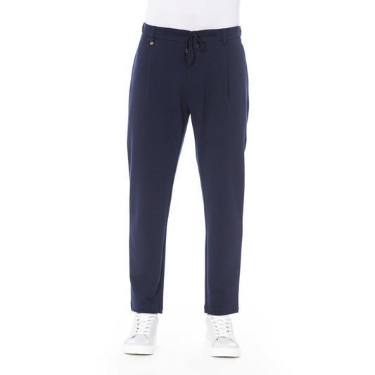 Blue Cotton Men Pant