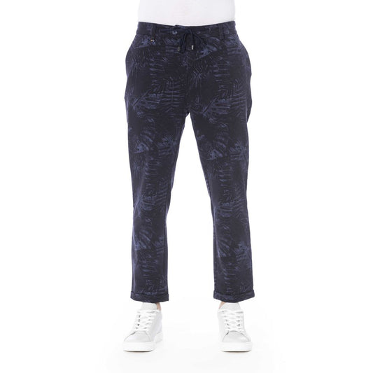 Blue Cotton Men Pant