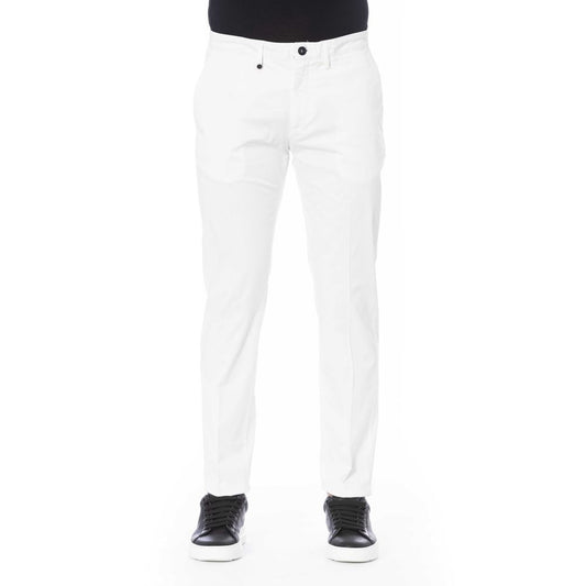 White Cotton Men Pants