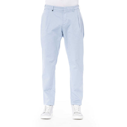 Light Blue Cotton Men Pant