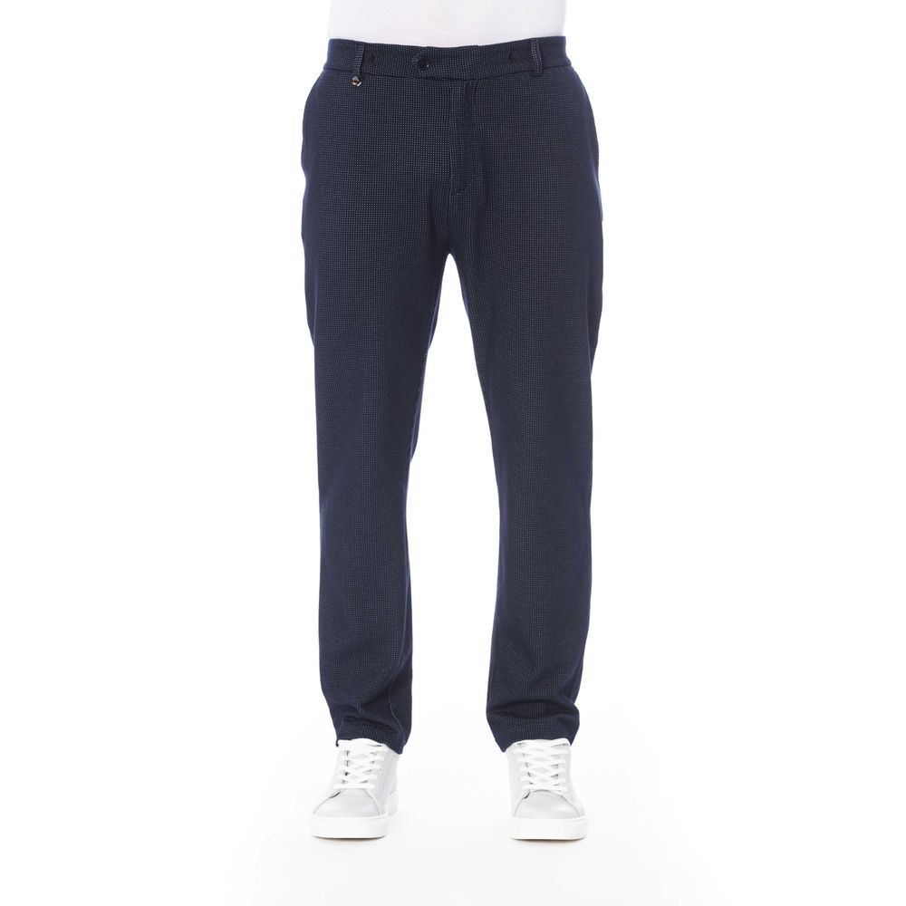 Blue Cotton Men Pant