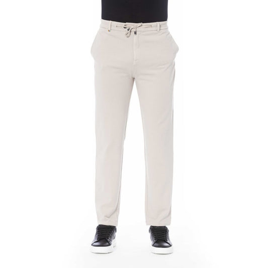 Beige Cotton Men Pant