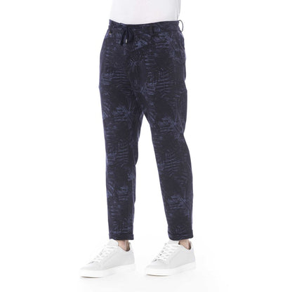 Blue Cotton Men Pant