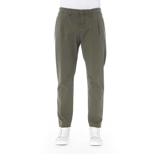 Green Cotton Men Pant