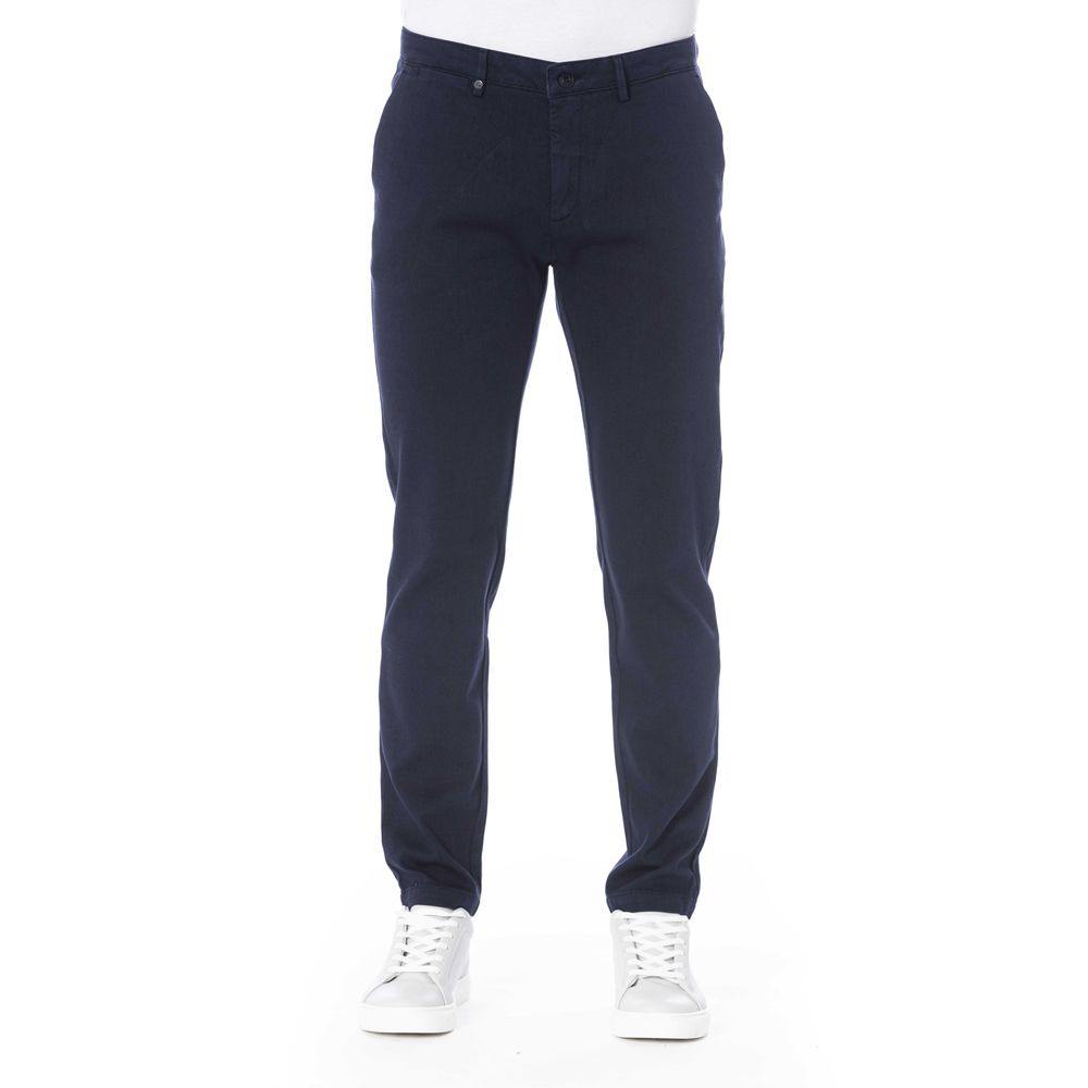 Blue Cotton Men Pant