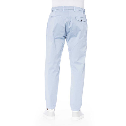 Light Blue Cotton Men Pant