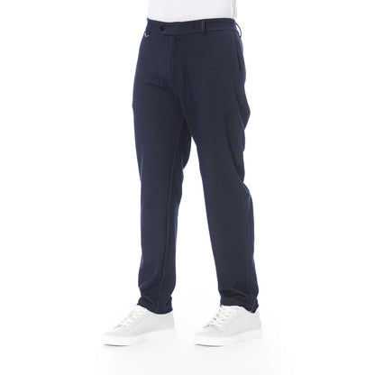 Blue Cotton Men Pant