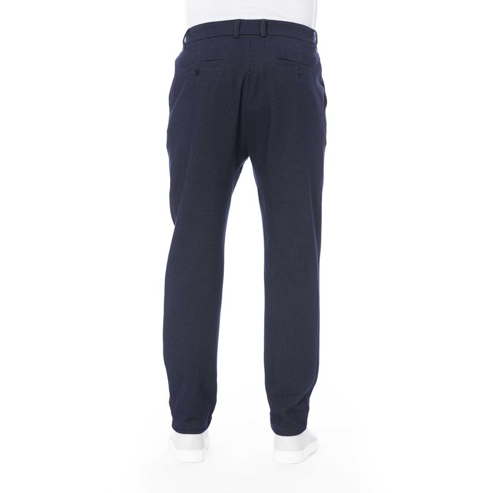 Blue Cotton Men Pant