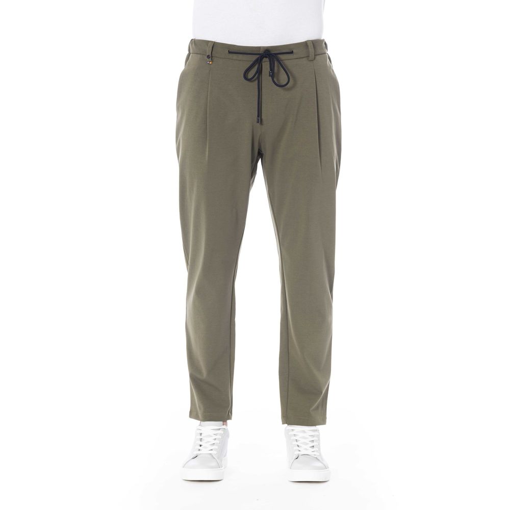 Green Cotton Men Pant