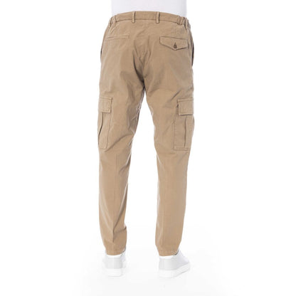 Beige Cotton Men Pants