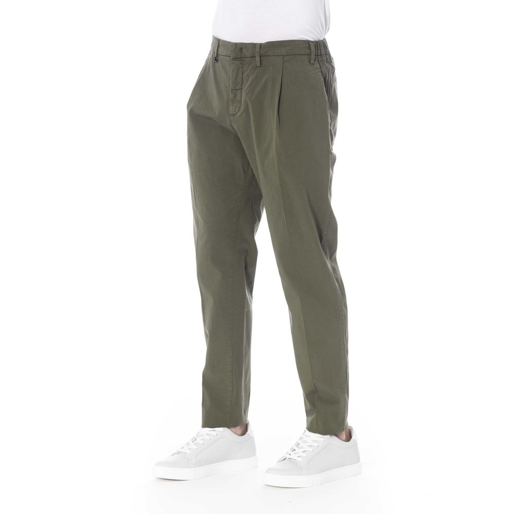 Green Cotton Men Pant