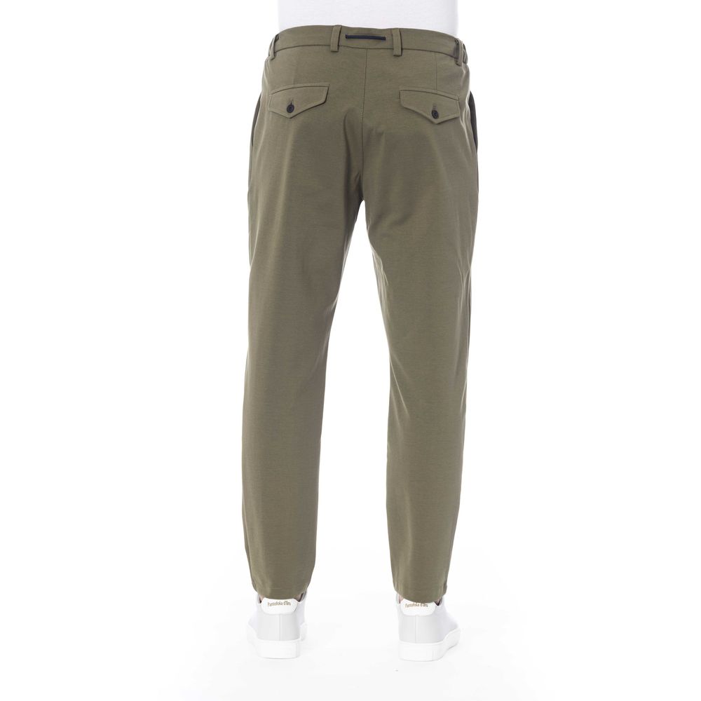 Green Cotton Men Pant