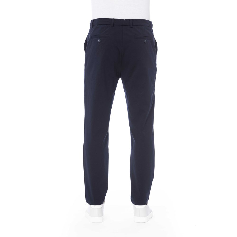 Blue Cotton Men Pant