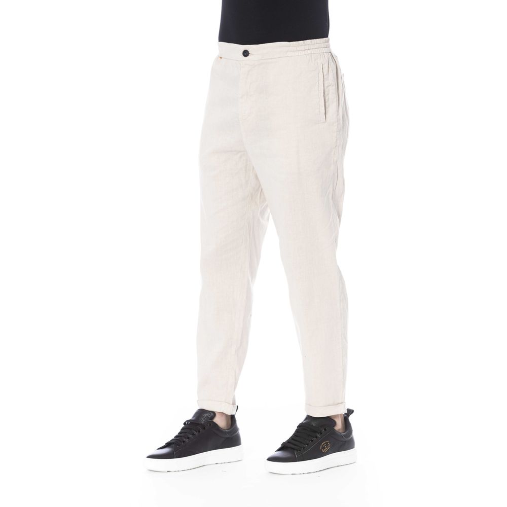 Beige Linen Men Pant