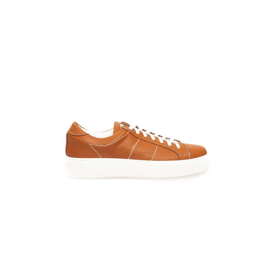 Orange Leather Men Sneaker