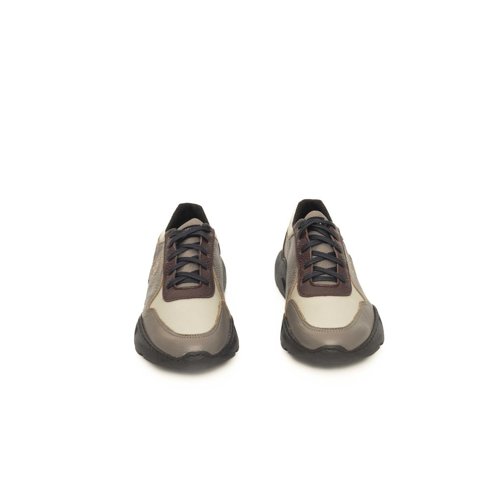 Beige Leather Men Sneaker