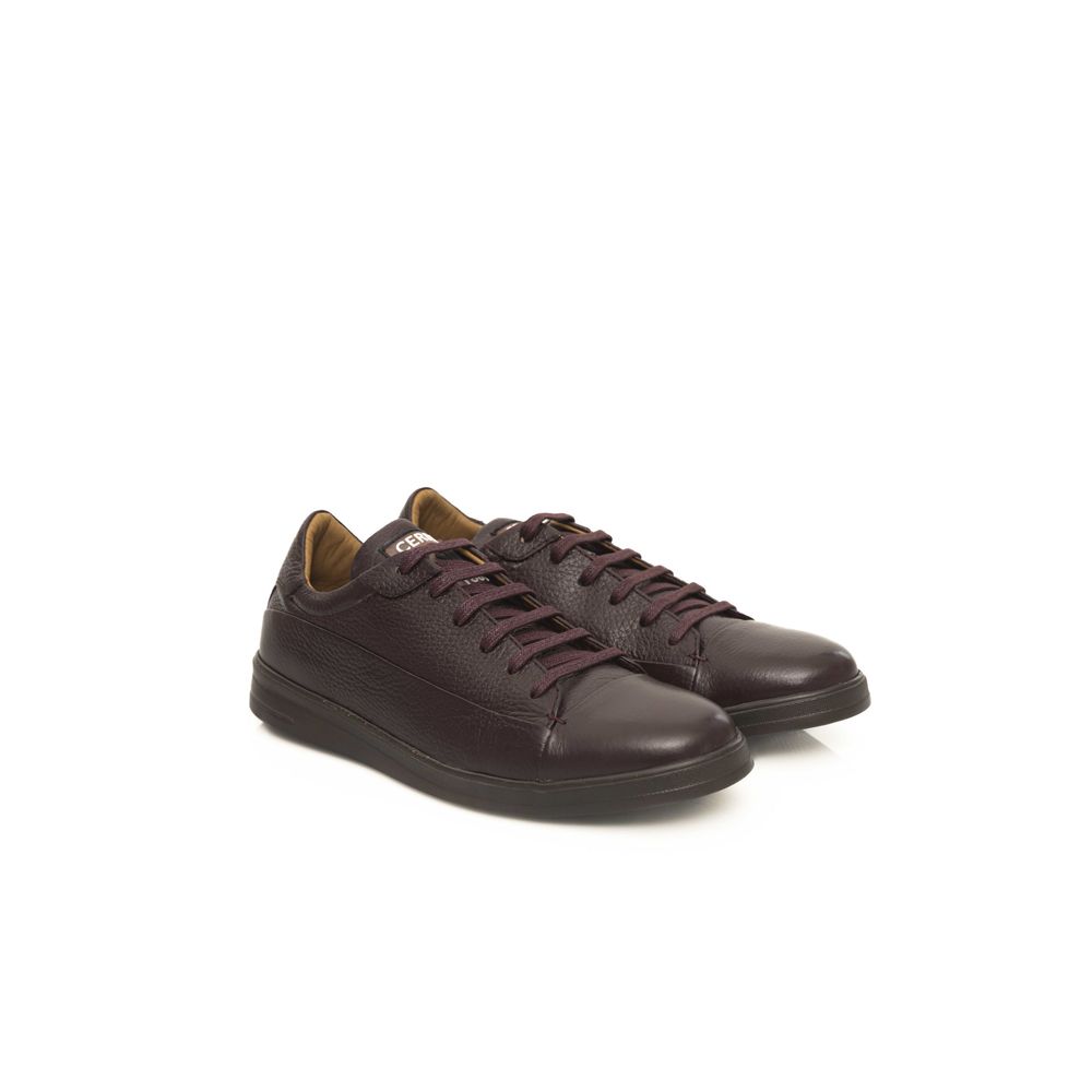 Burgundy Leather Men Sneaker