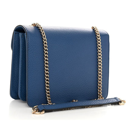 Blue Leather Crossbody Bag