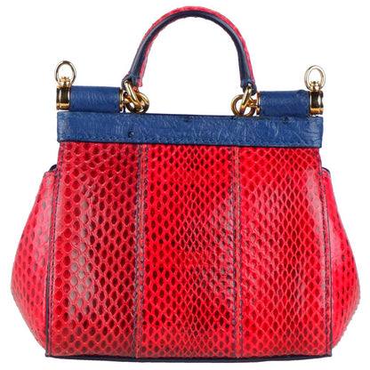 Multicolor Leather Di Crocodile Handbag