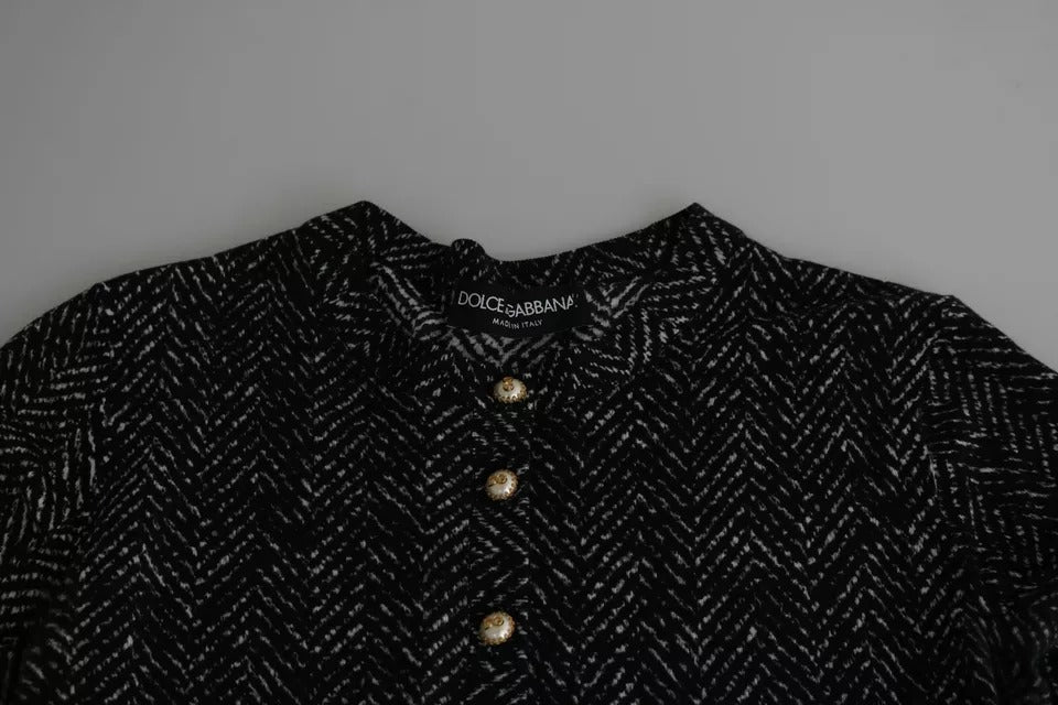 Black Virgin Wool Pre-Owned Cardigan Sweater