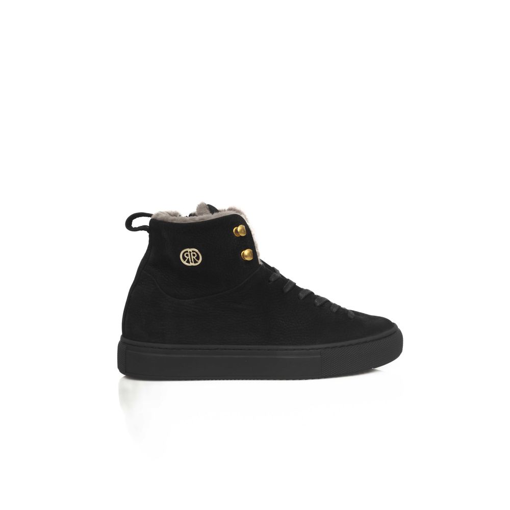 Black Leather Women Sneaker