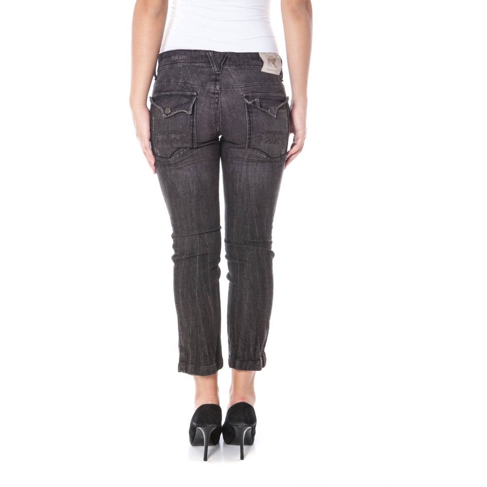 Black Cotton Jeans & Pant