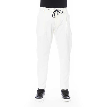 White Cotton Men Pant