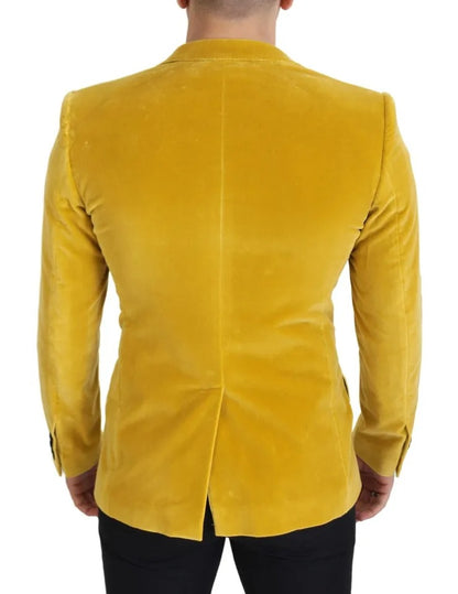 Yellow Velvet Single Breasted Blazer SICILIA