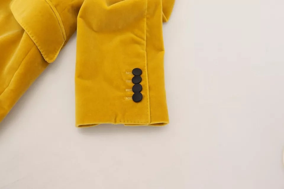 Yellow Velvet Single Breasted Blazer SICILIA