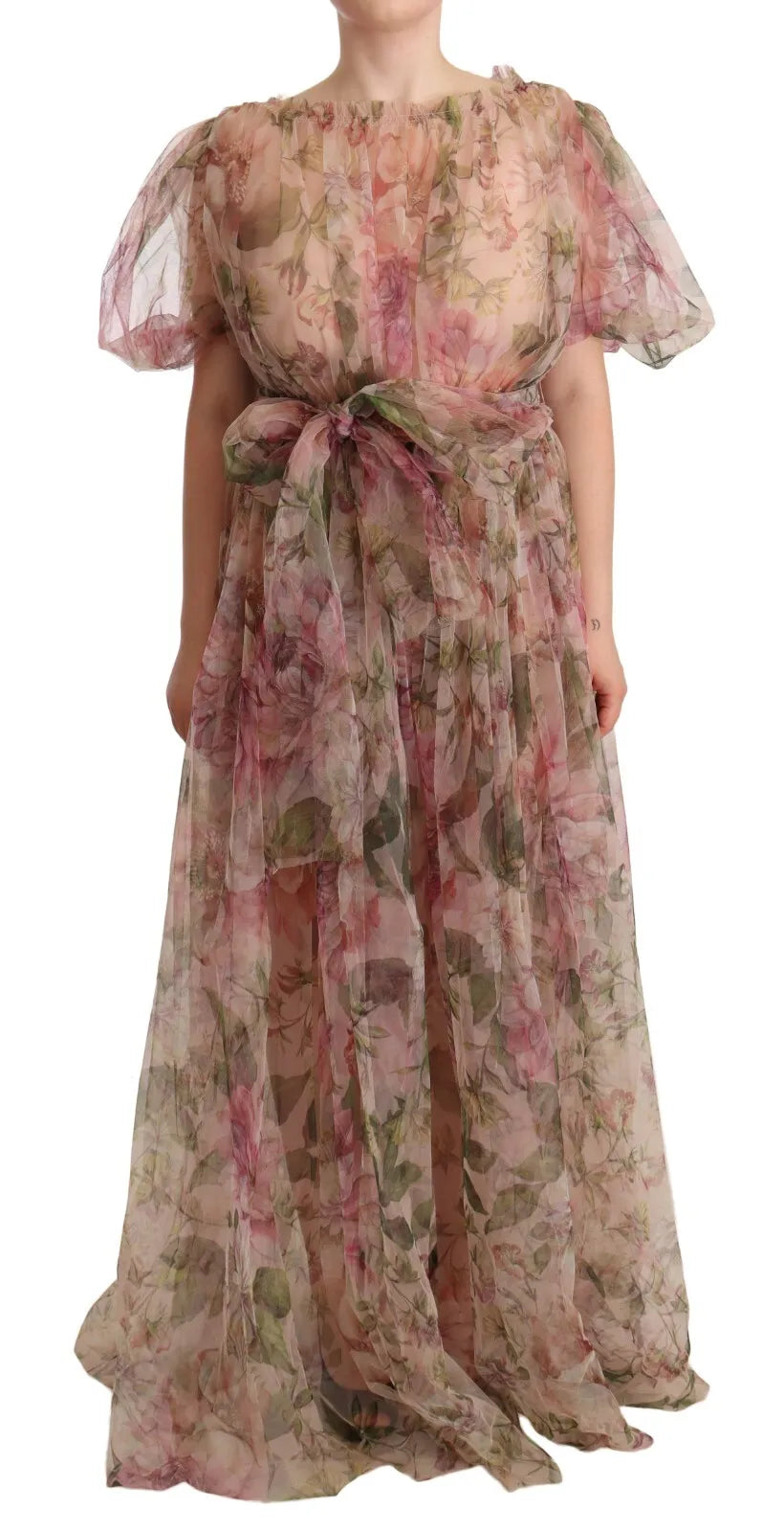 Multicolor Floral Print Long Maxi Gown Dress