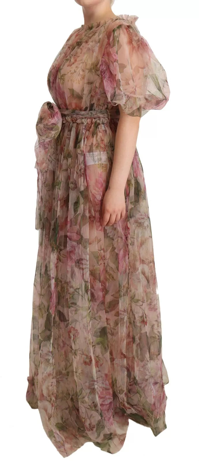 Multicolor Floral Print Long Maxi Gown Dress