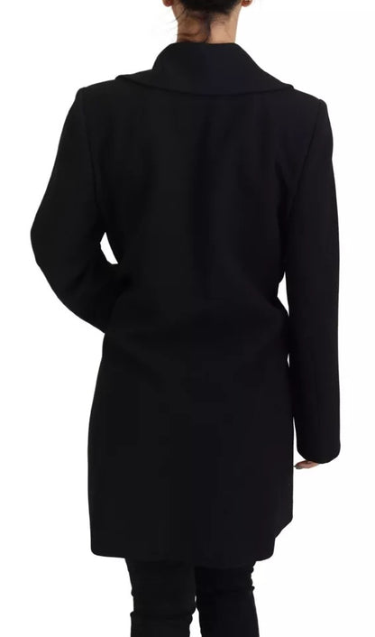 Black Double Breasted Belted Blazer Jacket