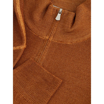 Chic Orange Wool Cardigan for Men