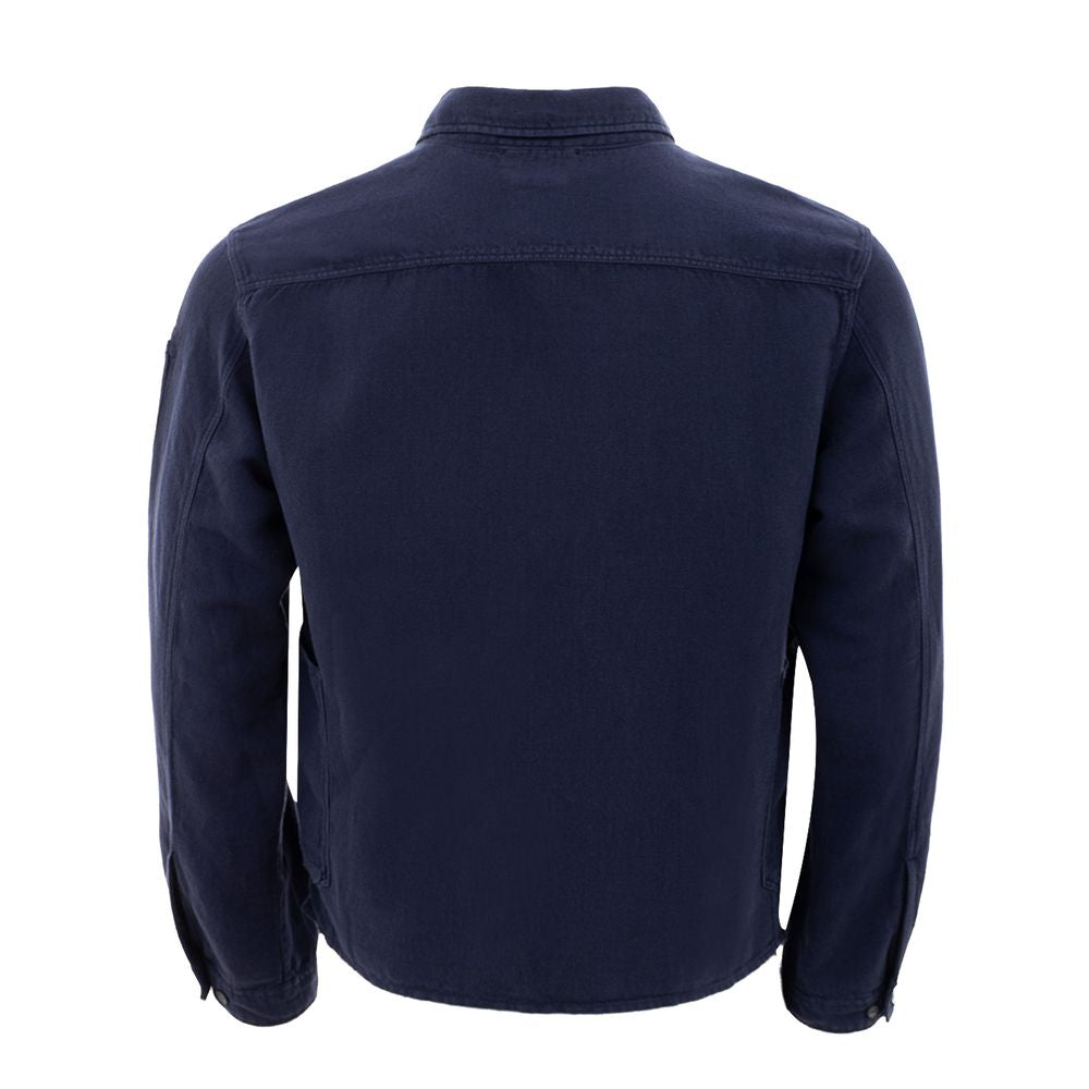 Elevated Cotton Blue Shirt for the Modern Man