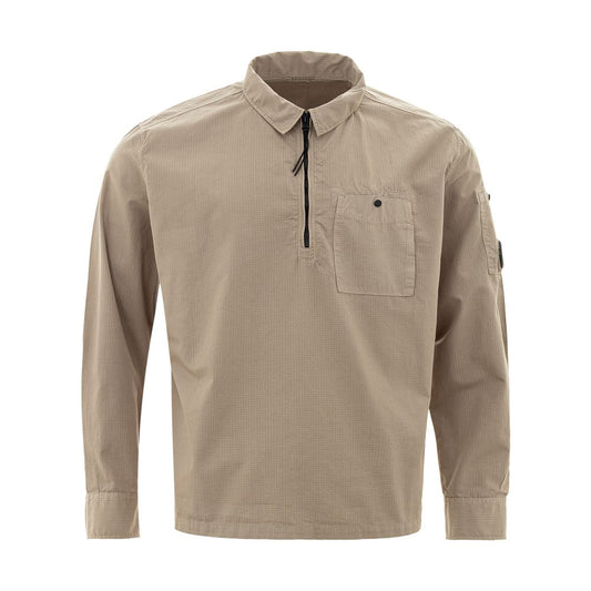 Beige Cotton Shirt for the Modern Man