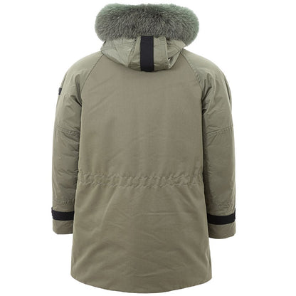 Sleek Green Polyamide Jacket for Men