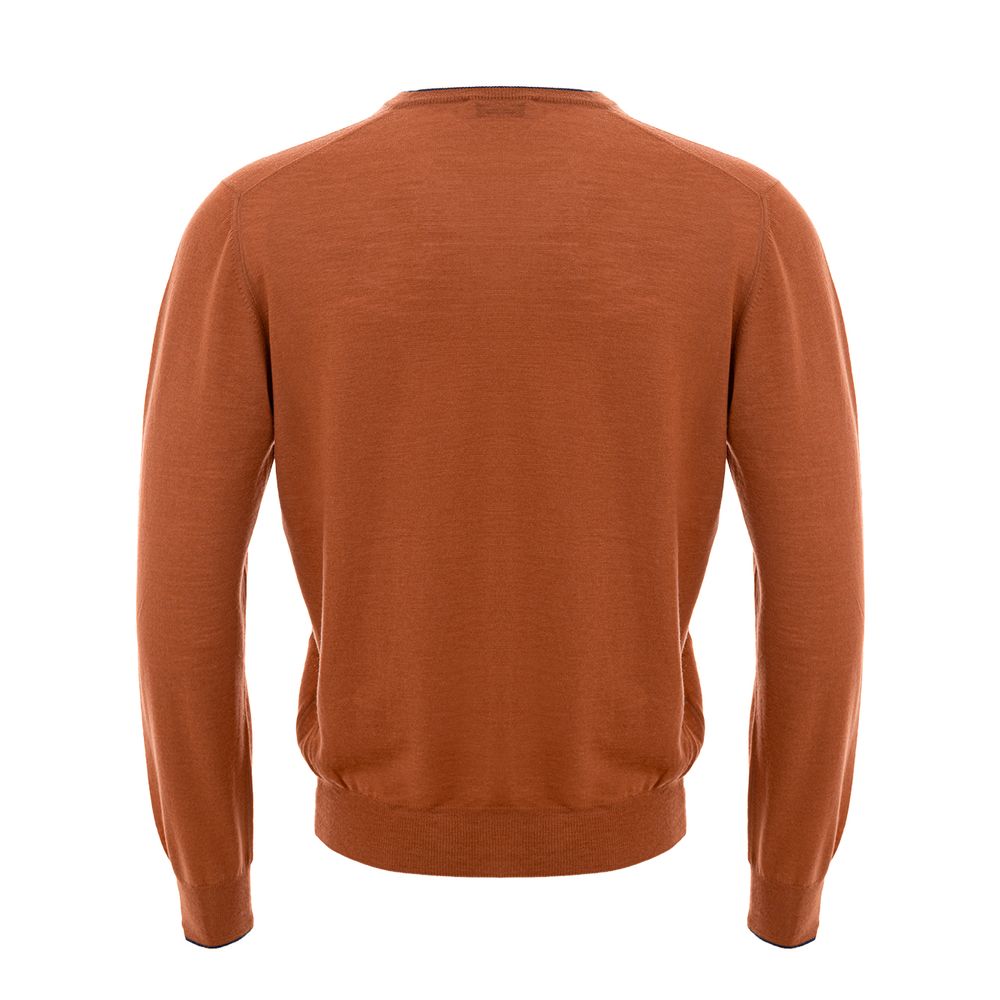 Chic Orange Woolen Sweater for Sophisticated Men